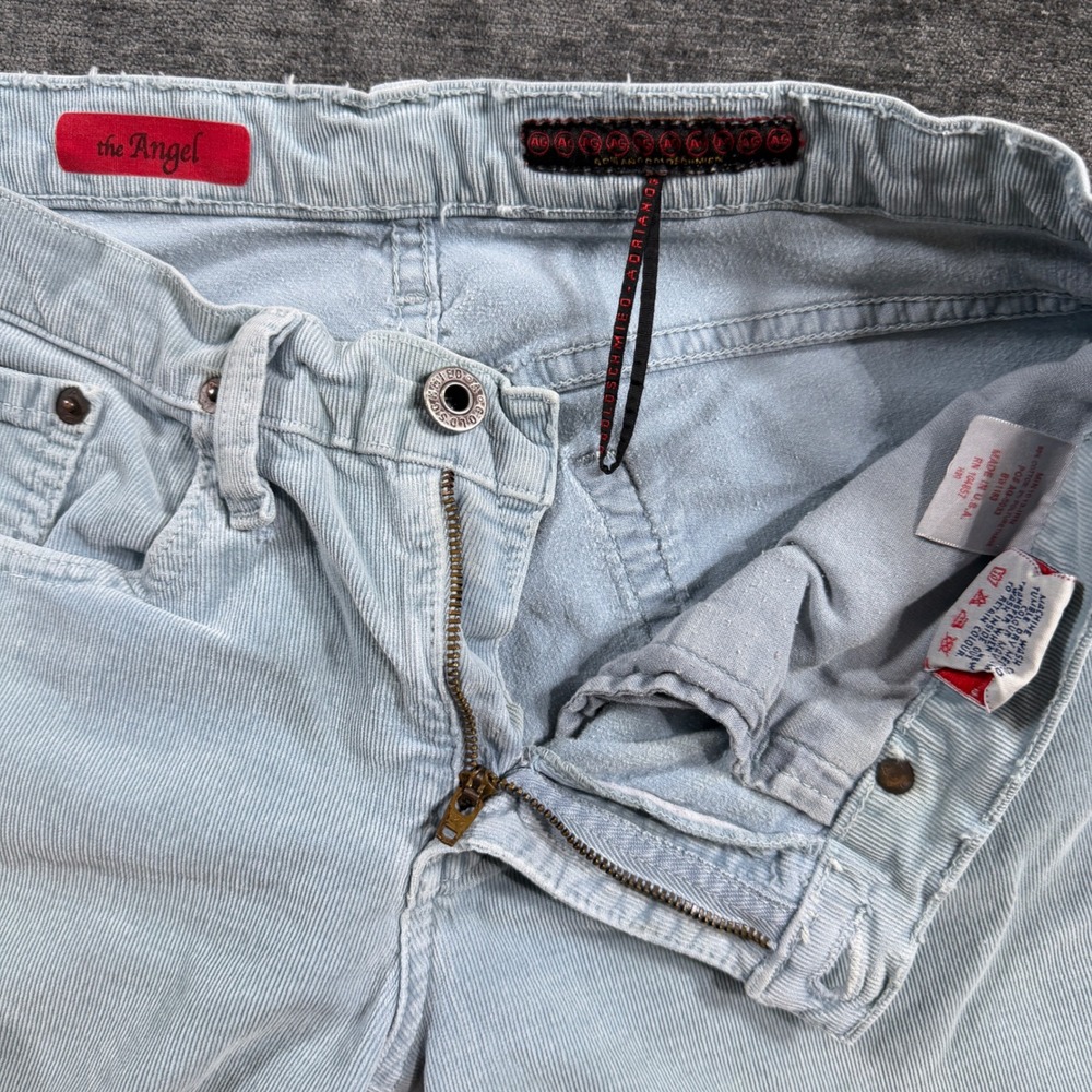 AG Adriano Goldschmied The Angel Light Blue Corduroy Bootcut Pants Sz 28 Regular - Picture 3 of 16